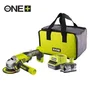 Ryobi One+ R18AG-140S Amoladora sin cable 18V 4.0 Ah Batería Cargador 2.0 A Bolsa de transporte